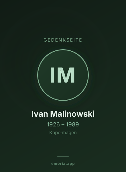 Gedenkportrait von Ivan Malinowski