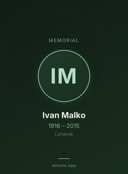 Memorial portrait of Ivan Malko