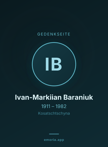 Gedenkportrait von Ivan-Markiian Baraniuk