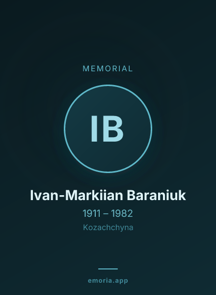 Memorial portrait of Ivan-Markiian Baraniuk