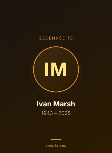 Gedenkportrait von Ivan Marsh