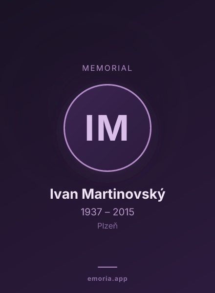 Memorial portrait of Ivan Martinovský