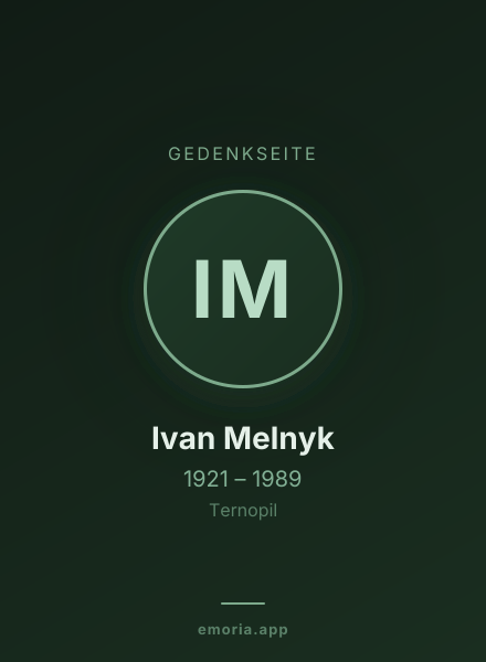 Gedenkportrait von Ivan Melnyk