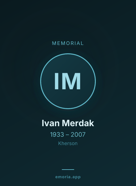 Memorial portrait of Ivan Merdak