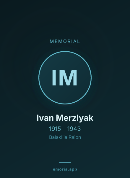 Memorial portrait of Ivan Merzlyak
