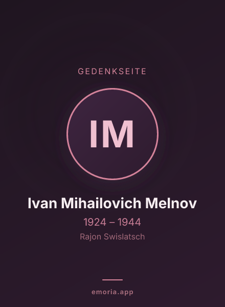 Gedenkportrait von Ivan Mihailovich Melnov