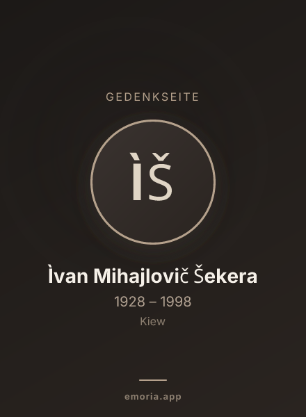 Gedenkportrait von Ìvan Mihajlovič Šekera