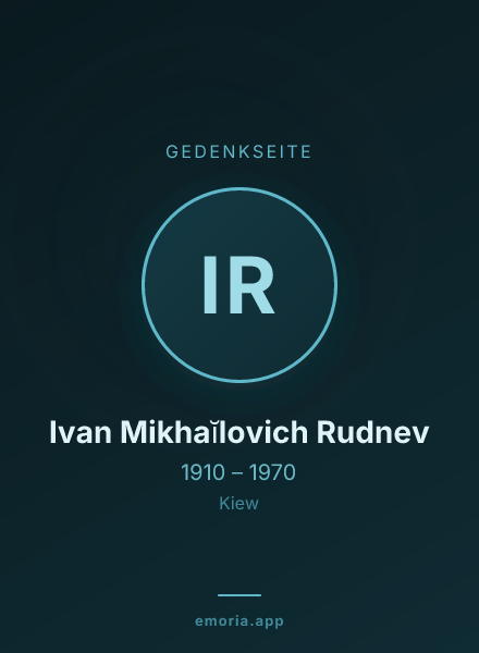 Gedenkportrait von Ivan Mikhaĭlovich Rudnev