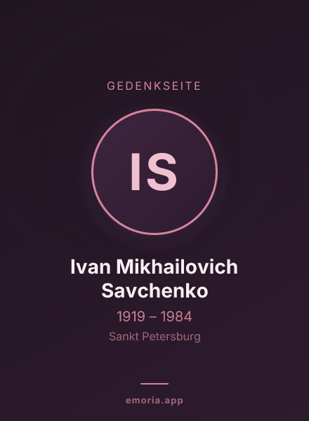 Gedenkportrait von Ivan Mikhailovich Savchenko
