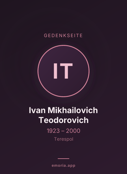 Gedenkportrait von Ivan Mikhailovich Teodorovich