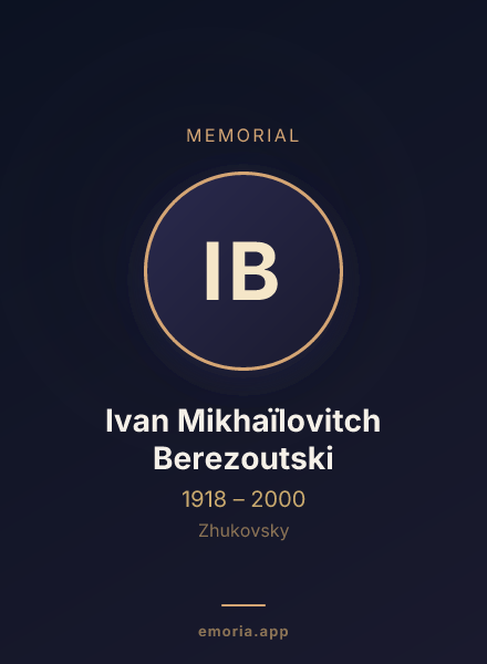 Memorial portrait of Ivan Mikhaïlovitch Berezoutski