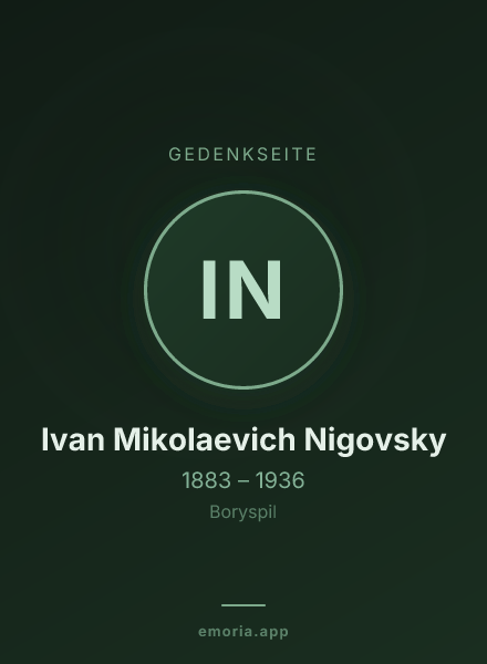 Gedenkportrait von Ivan Mikolaevich Nigovsky