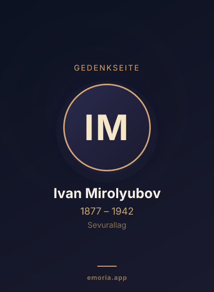 Gedenkportrait von Ivan Mirolyubov