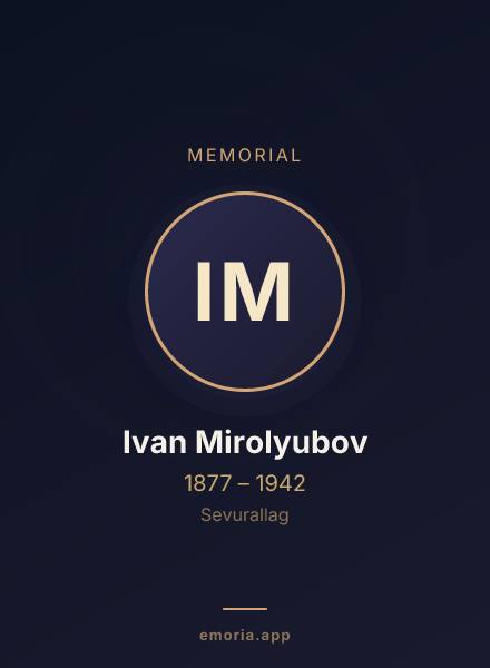 Memorial portrait of Ivan Mirolyubov