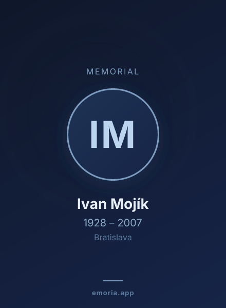 Memorial portrait of Ivan Mojík
