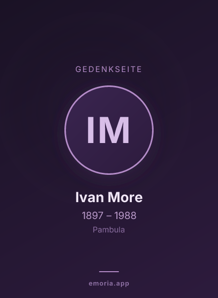 Gedenkportrait von Ivan More