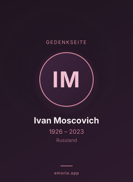Gedenkportrait von Ivan Moscovich