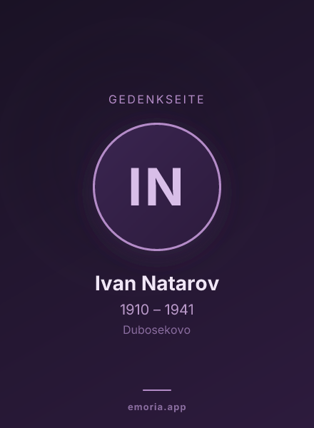 Gedenkportrait von Ivan Natarov