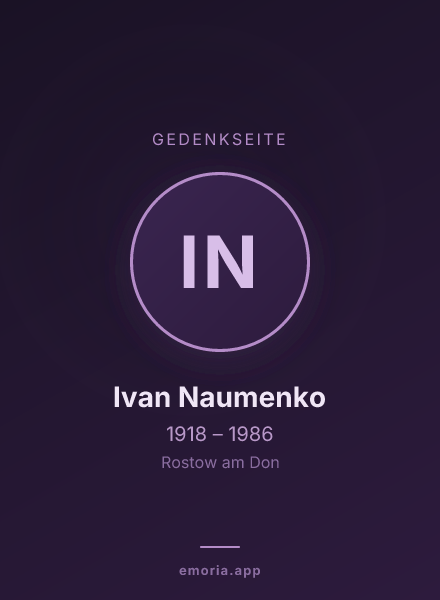 Gedenkportrait von Ivan Naumenko