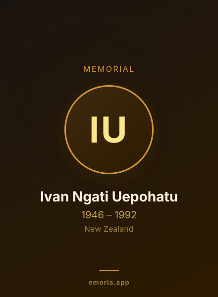 Memorial portrait of Ivan Ngati Uepohatu
