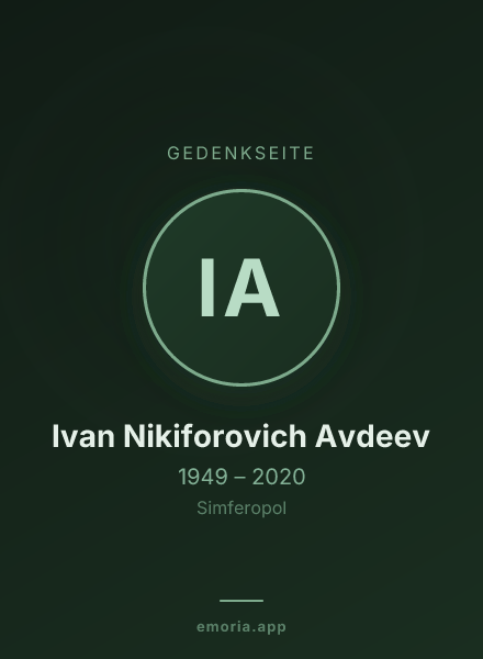 Gedenkportrait von Ivan Nikiforovich Avdeev