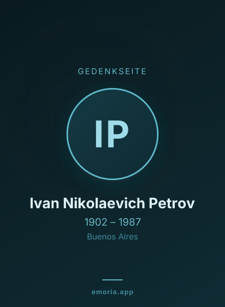 Gedenkportrait von Ivan Nikolaevich Petrov