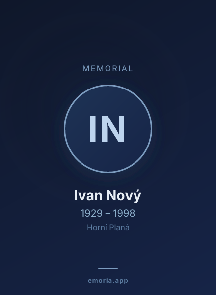 Memorial portrait of Ivan Nový