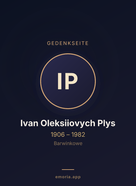 Gedenkportrait von Ivan Oleksiiovych Plys