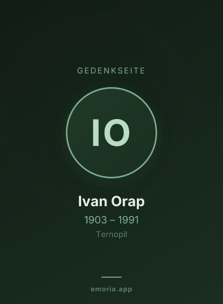 Gedenkportrait von Ivan Orap