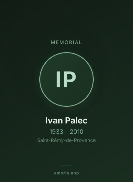 Memorial portrait of Ivan Palec