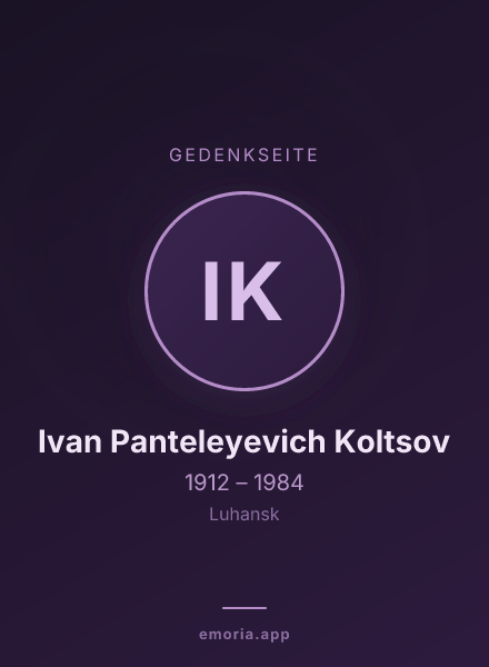 Gedenkportrait von Ivan Panteleyevich Koltsov