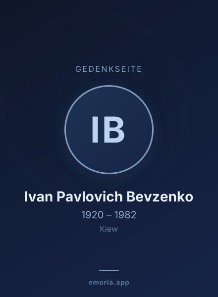 Gedenkportrait von Ivan Pavlovich Bevzenko