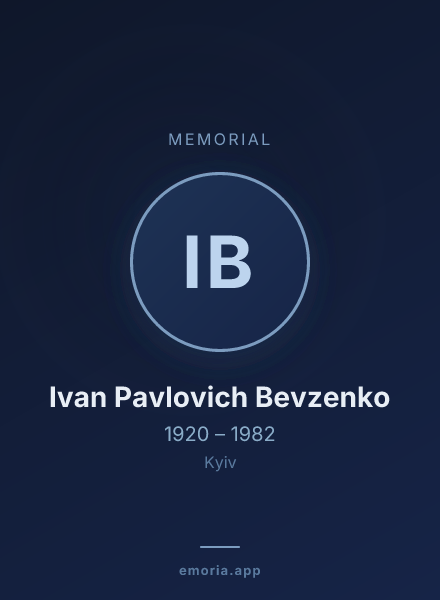 Memorial portrait of Ivan Pavlovich Bevzenko