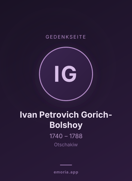 Gedenkportrait von Ivan Petrovich Gorich-Bolshoy