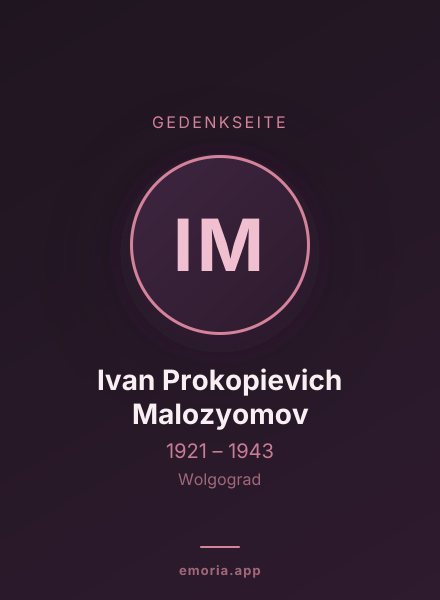 Gedenkportrait von Ivan Prokopievich Malozyomov