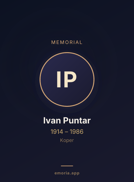 Memorial portrait of Ivan Puntar