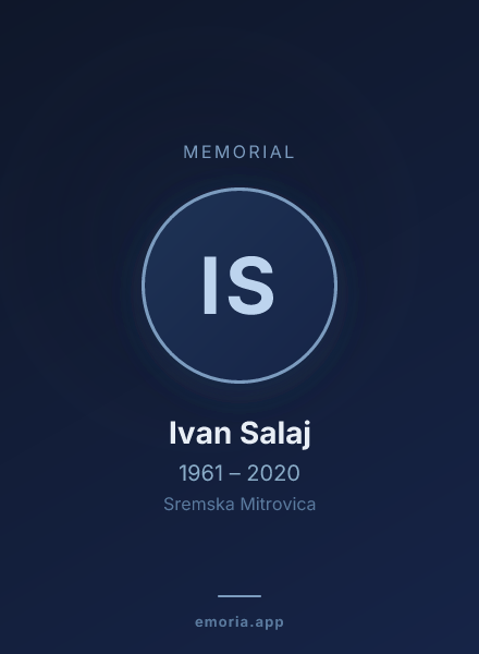 Memorial portrait of Ivan Salaj