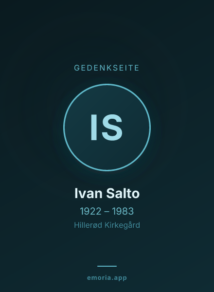 Gedenkportrait von Ivan Salto