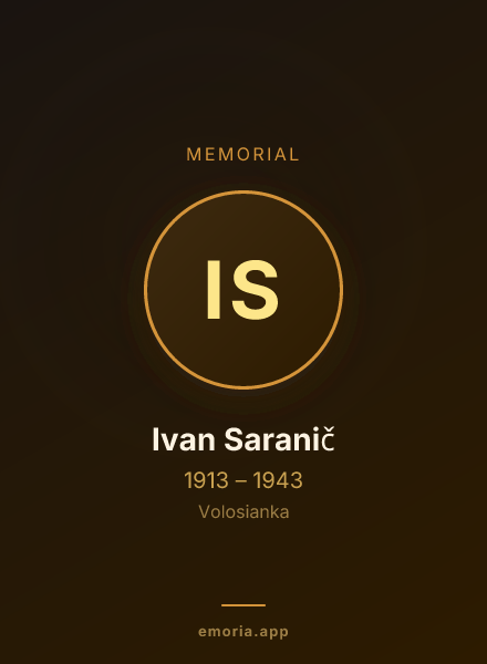 Memorial portrait of Ivan Saranič