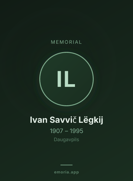 Memorial portrait of Ivan Savvič Lëgkij