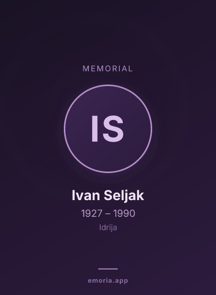 Memorial portrait of Ivan Seljak