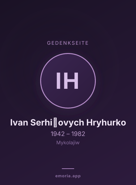 Gedenkportrait von Ivan Serhiĭovych Hryhurko