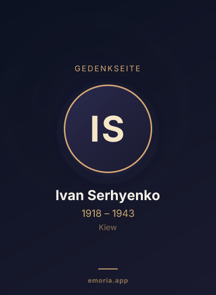 Gedenkportrait von Ivan Serhyenko