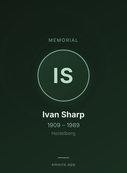 Memorial portrait of Ivan Sharp