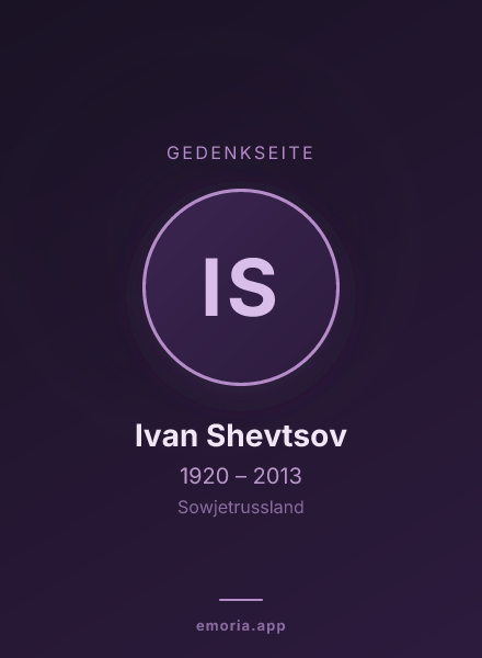 Gedenkportrait von Ivan Shevtsov