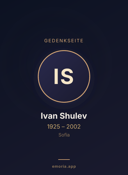 Gedenkportrait von Ivan Shulev