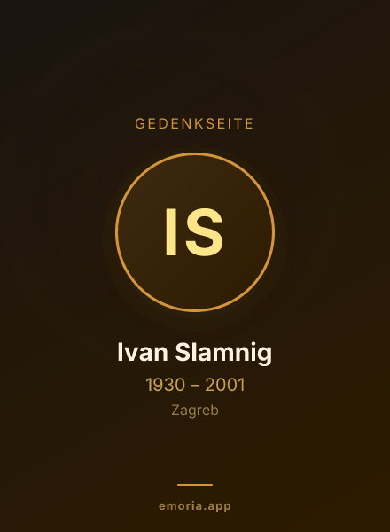 Gedenkportrait von Ivan Slamnig