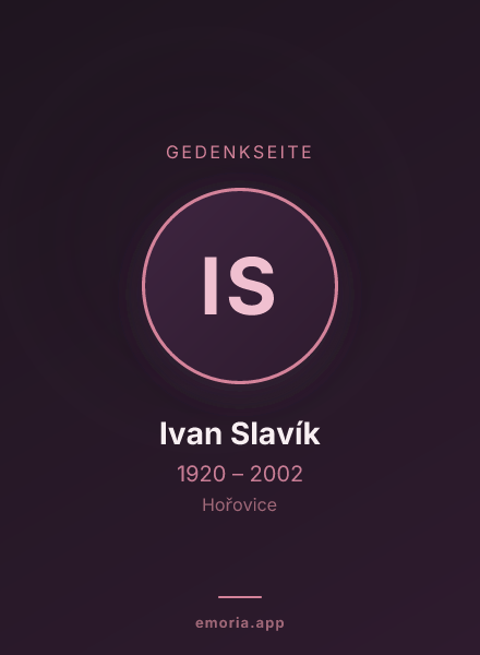 Gedenkportrait von Ivan Slavík