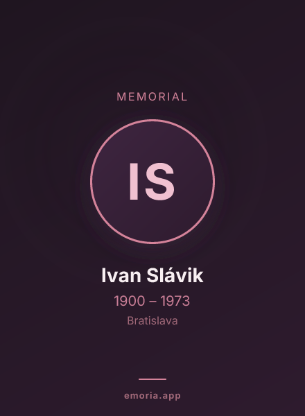 Memorial portrait of Ivan Slávik