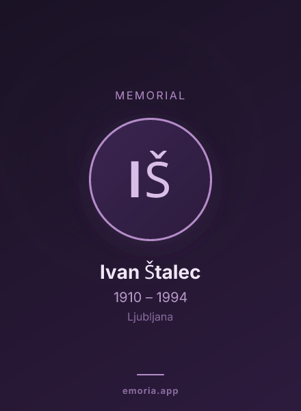 Memorial portrait of Ivan Štalec